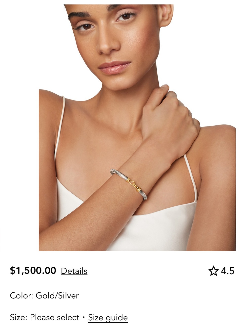 David Yurman Cable Buckle Bracelet with Gold 5mm
